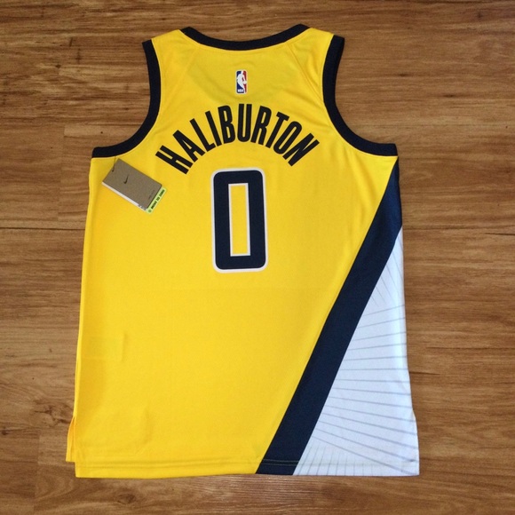 Indiana Pacers Tyrese Haliburton Jersey Yellow/Blue - Picture 2 of 2